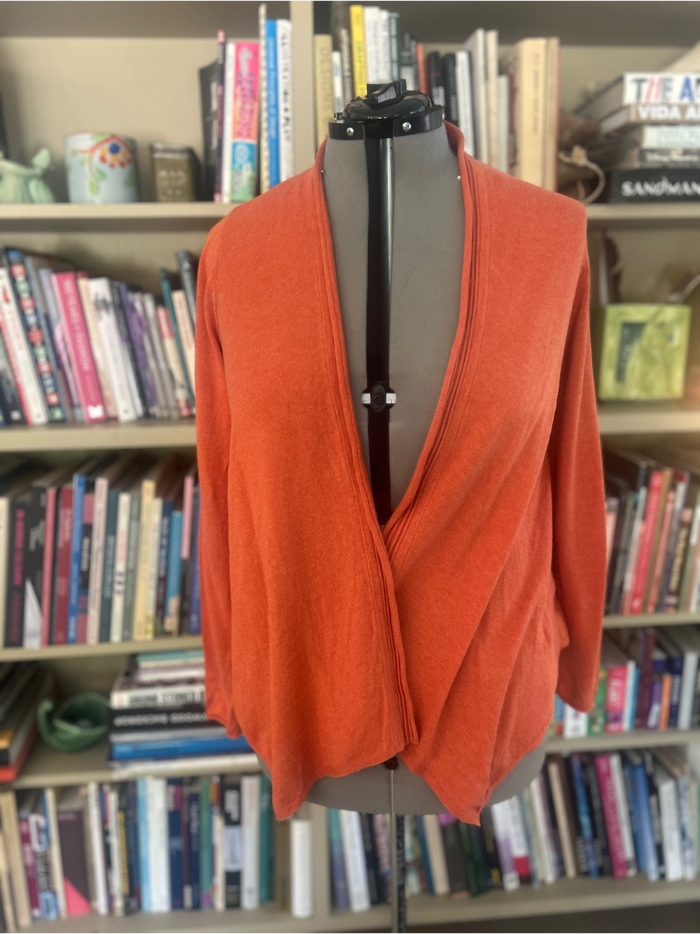 J. Jill Orange Open-Front Cardigan
